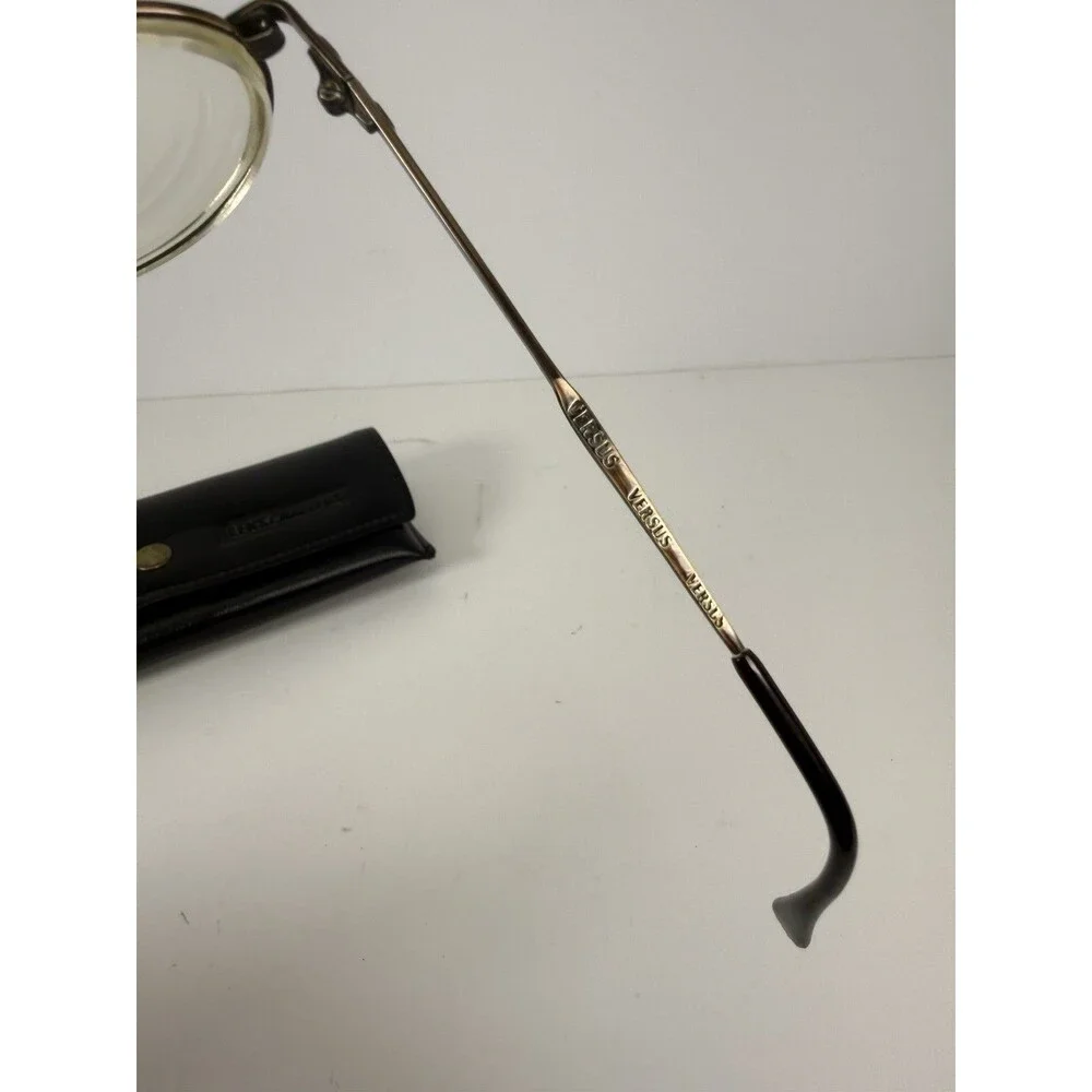 Versus Versace B01 Oval Eyeglasses Frames Brown Italy 49-18 w/ Case