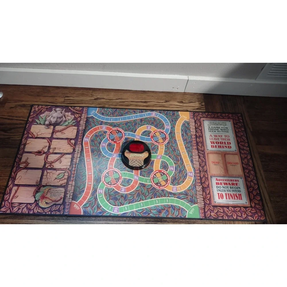 Jumanji The Game 1995 Milton Bradley Board Game Vintage Red Decoder 4634-L1