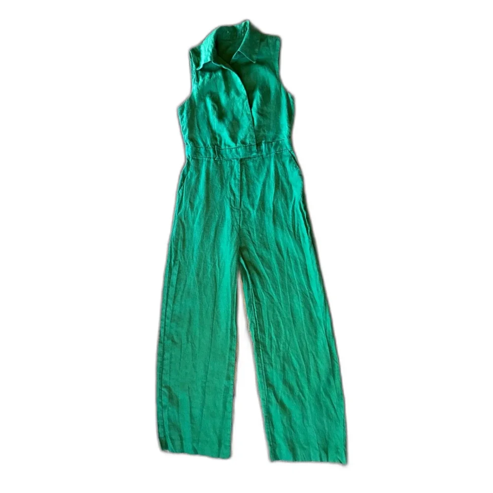 Zara green linen