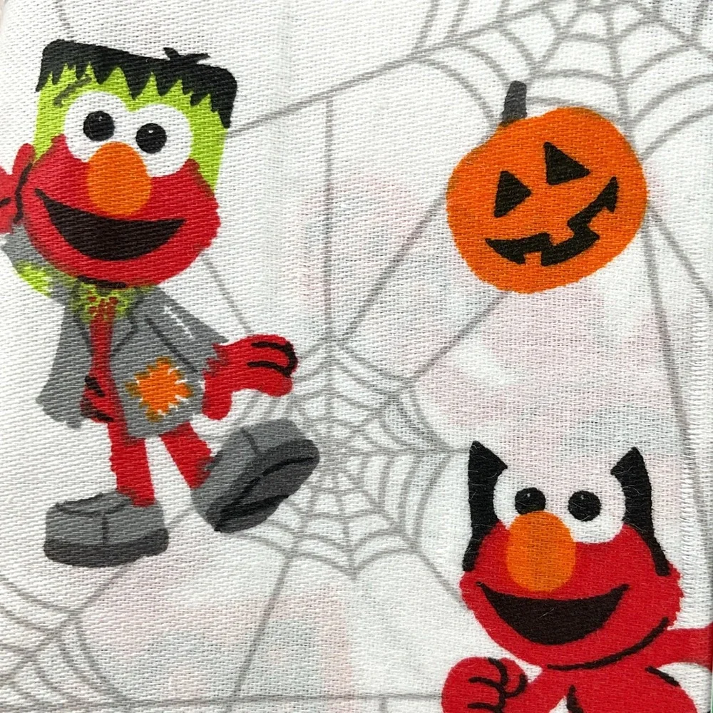 Sesame Street Halloween Elmo Full Sheet Set 100% Cotton 4pc Bedding New