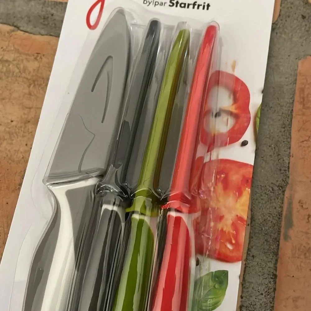 NEW Starfrit Set of 4 Paring Knives in Multicolored