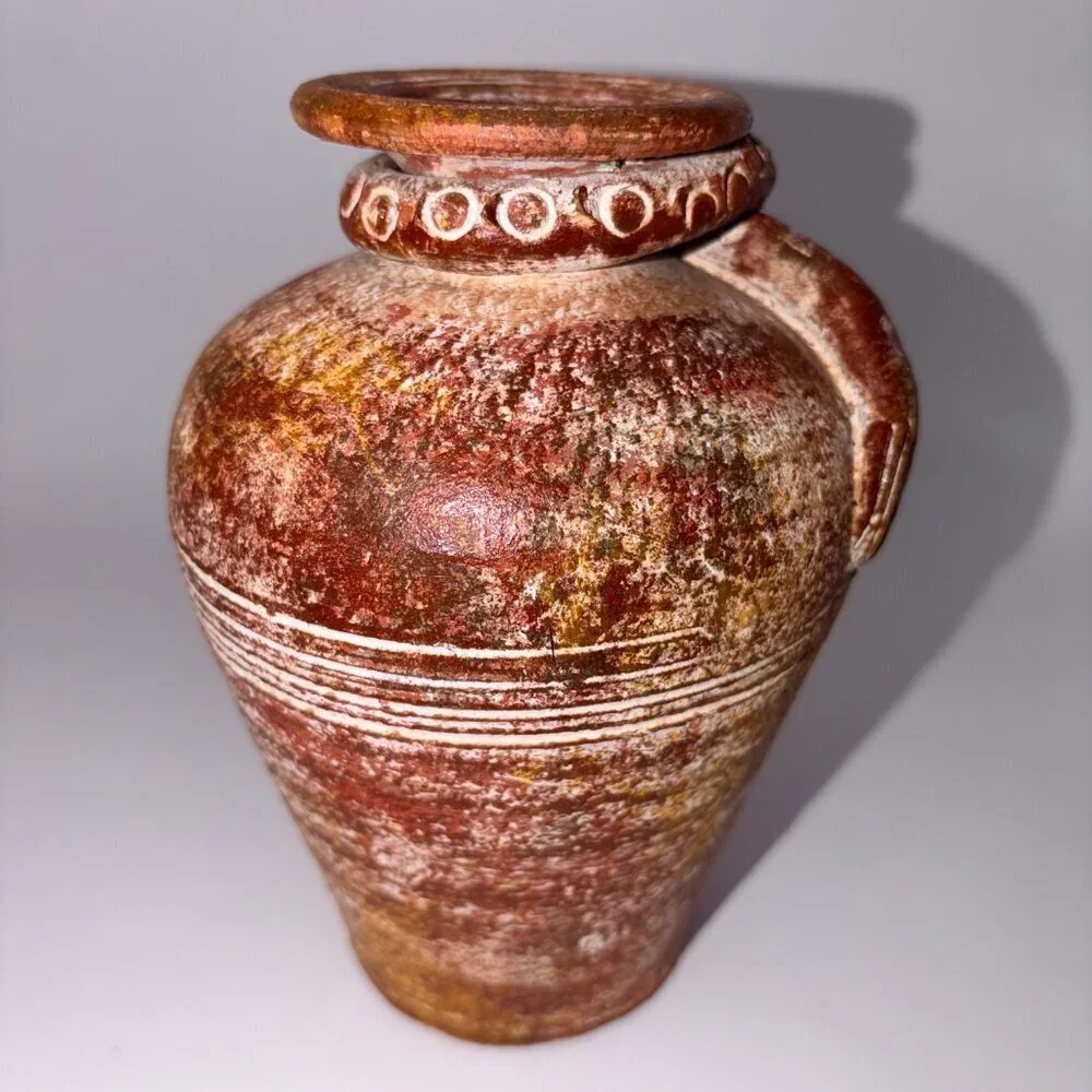 Handcrafted Rustic Ceramic Snake Jar | Artisan Pottery Vase | Earthy Studio Art