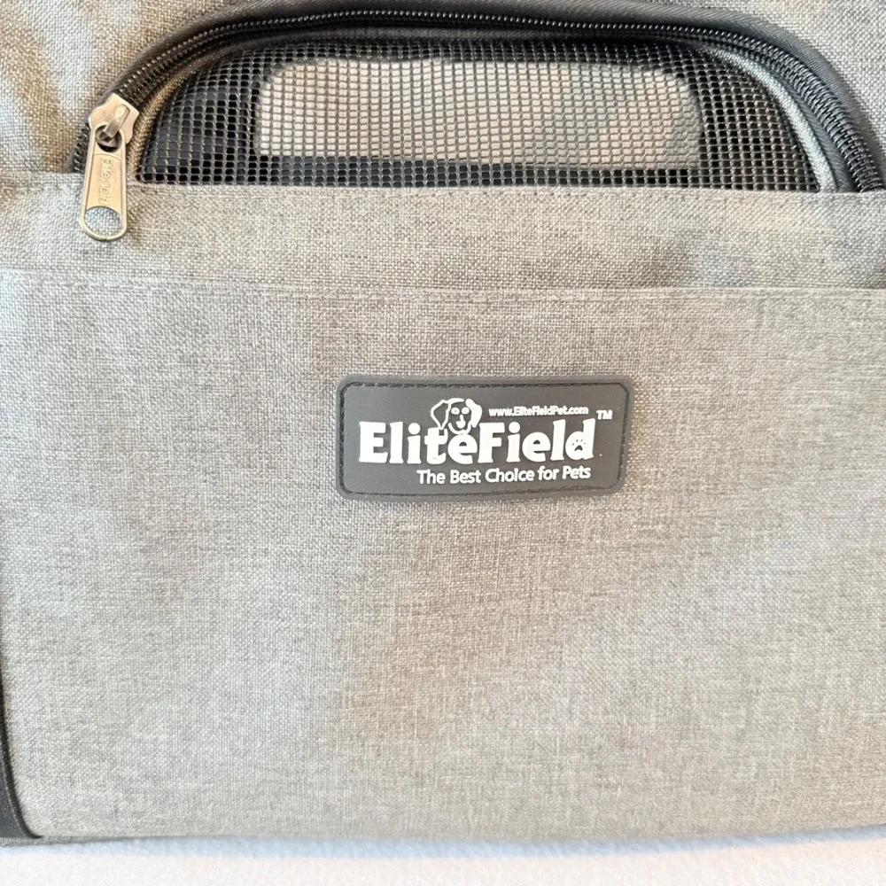 EliteField Soft Sided Pet Carrier Airline Approved Dog Cat Travel‎ Bag Gray