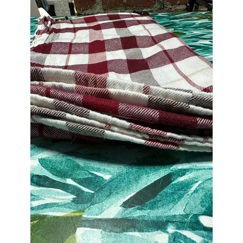 Cuisinart Red Plaid fabric tablecloth