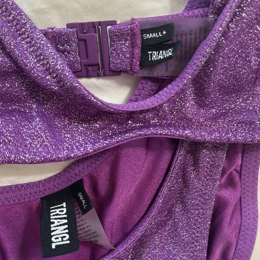 triangl swimwear Shimmery Purple Bikini Set