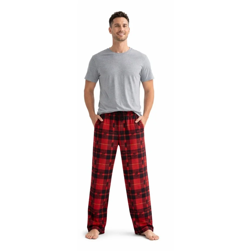 HARRY POTTER GRYFFINDOR‎ Plaid Red Black Lounge Pants – Men's Size S