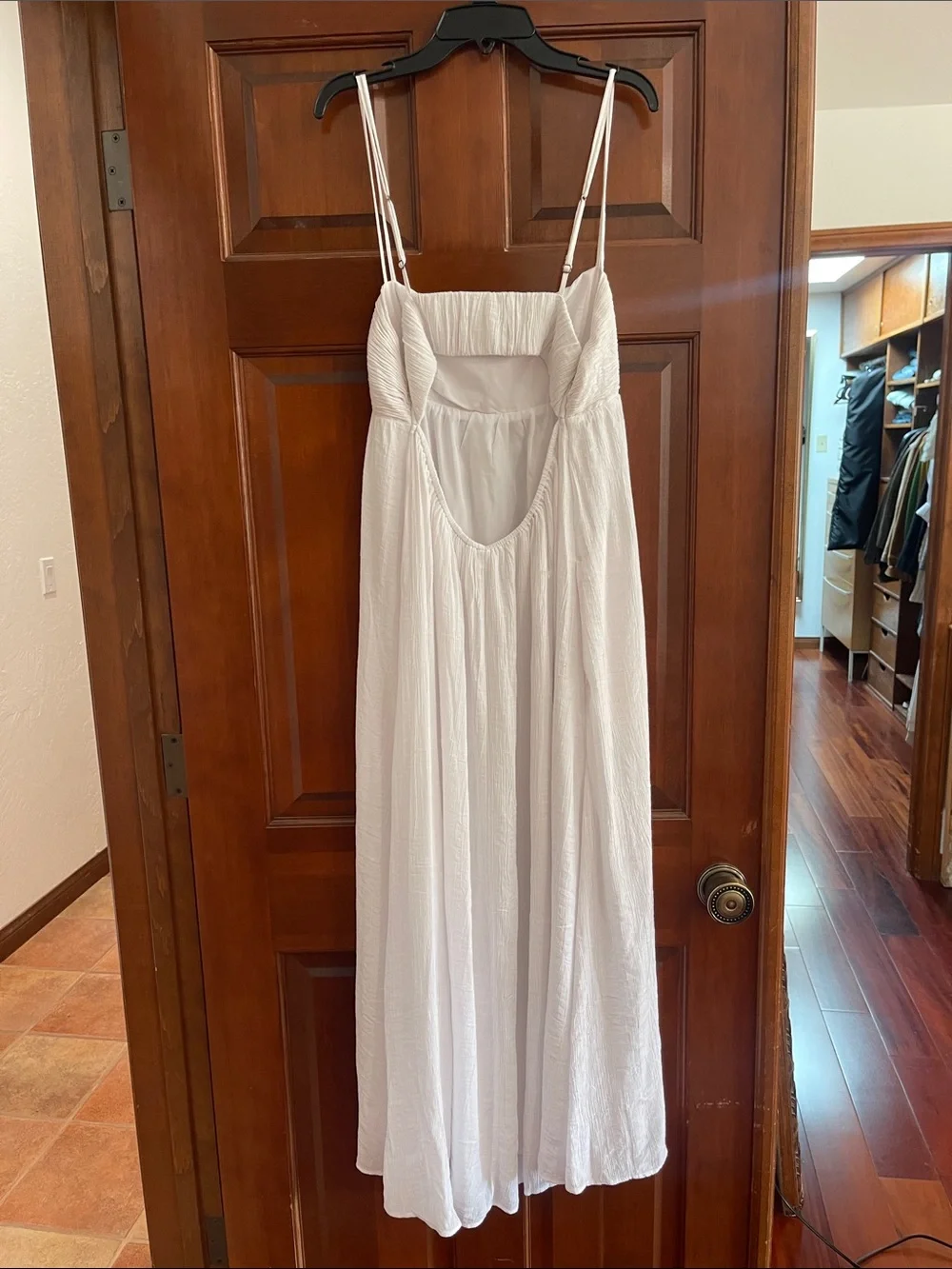 Abercrombie & Fitch White Textured Maxi Dress Large Tall