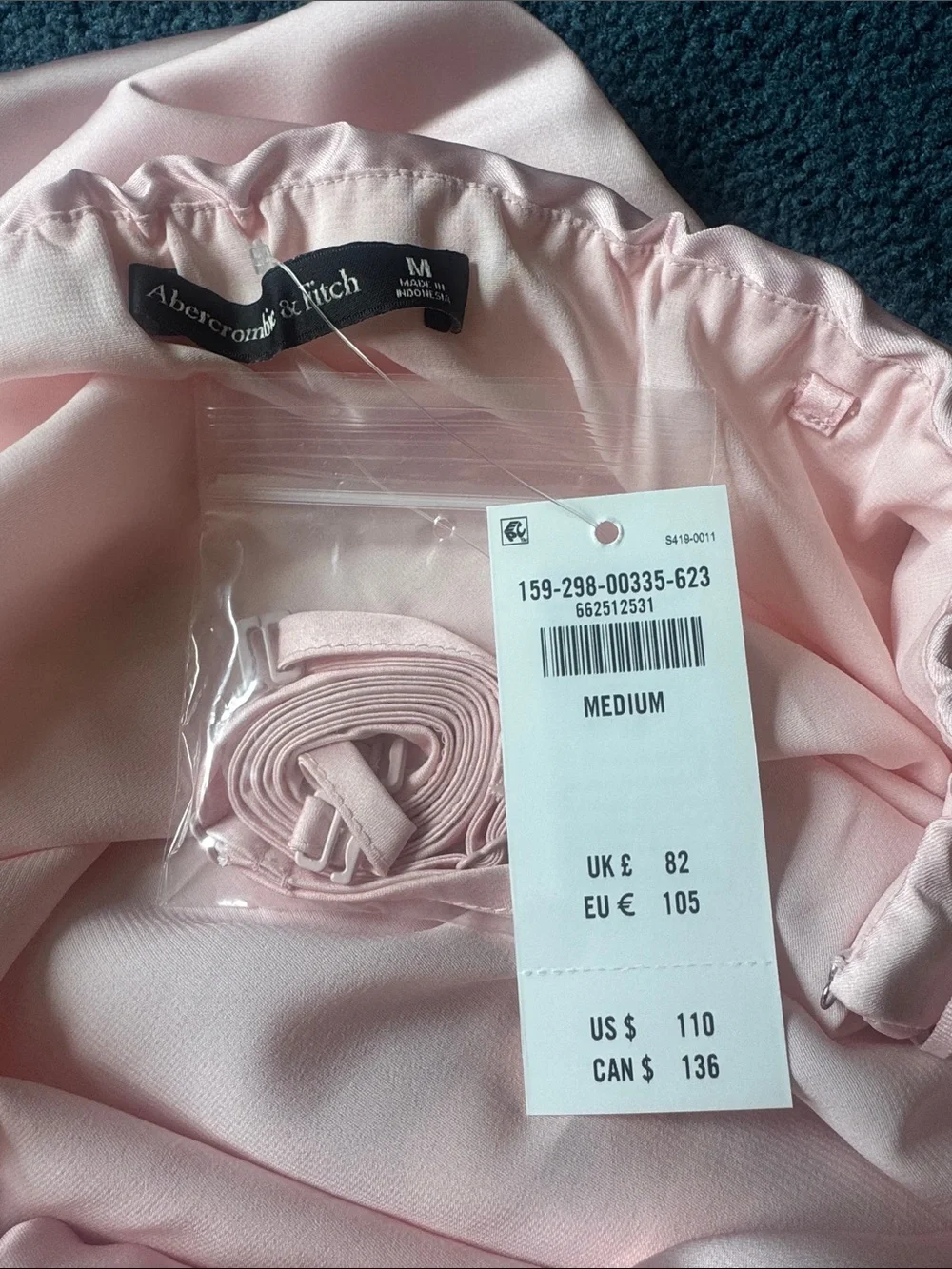 NWT Abercrombie Julia Strapless Slip Maxi Dress
