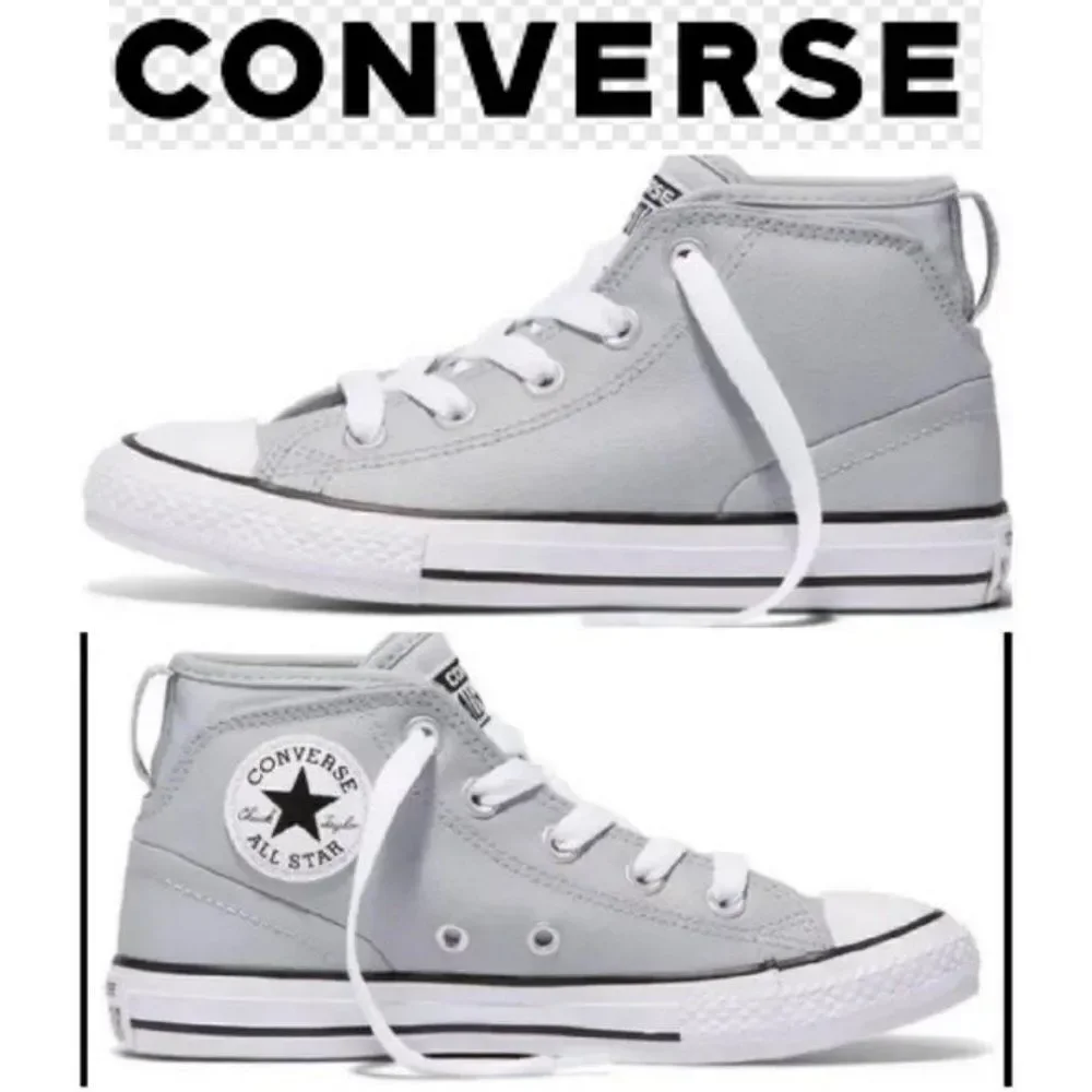 Converse Kids Chuck Taylor All Star Syde Street Leather Youth Mid Grey S…