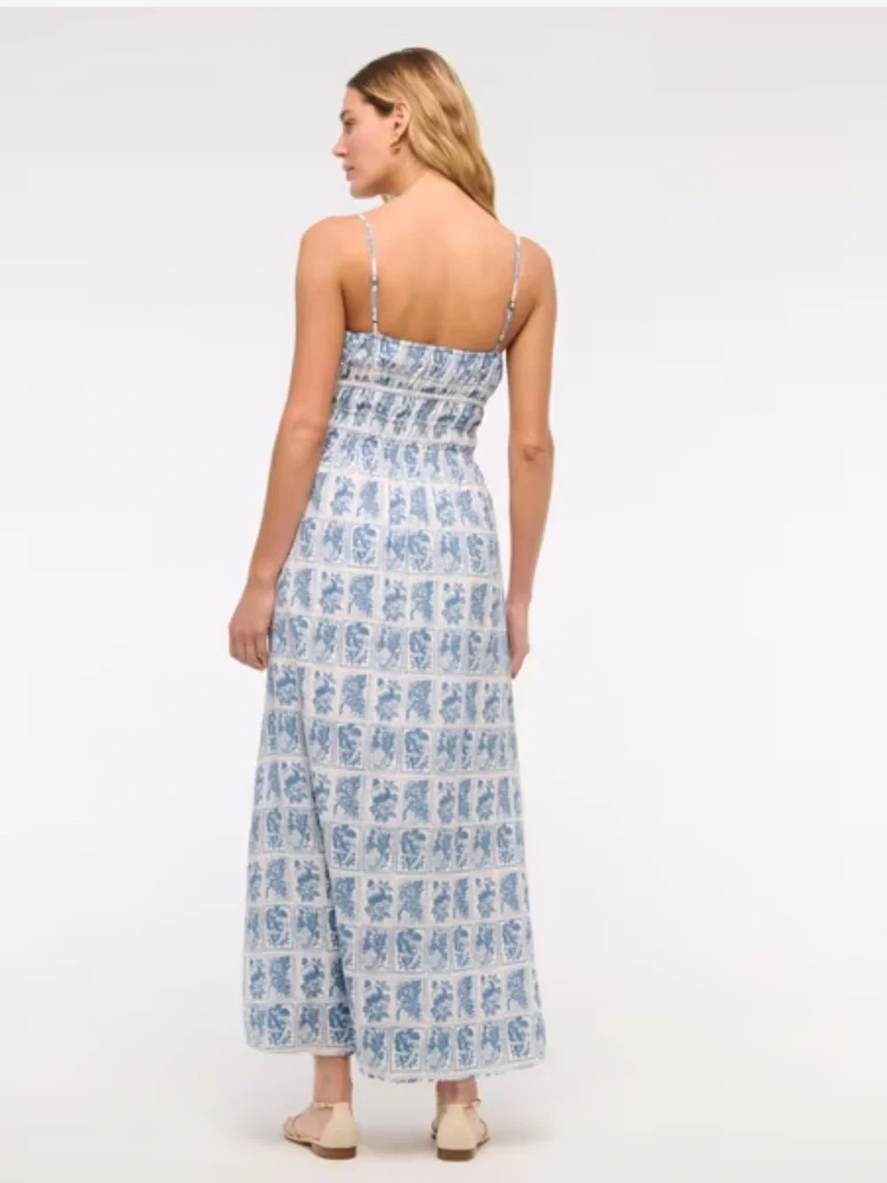 Abercrombie & Fitch Blue and White Printed Maxi Dress