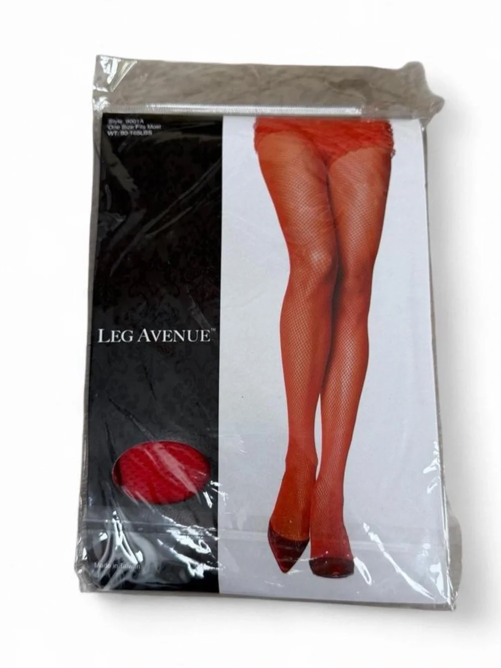 Y2K Deadstock 2000s leg avenue RED fishnet tights