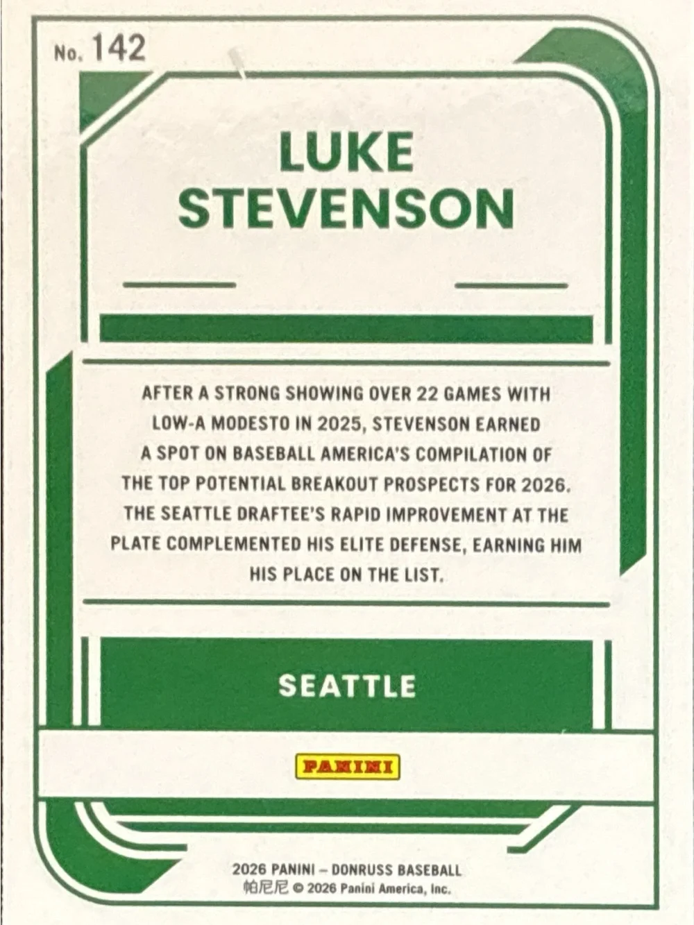 Panini rated prospect