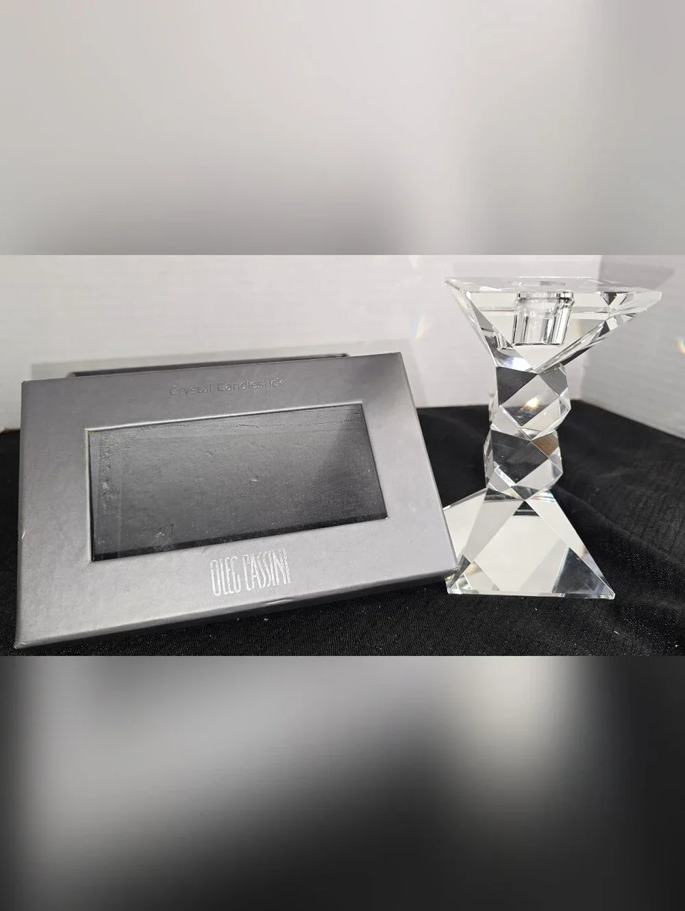 Oleg Cassini Crystal Candlestick Holder