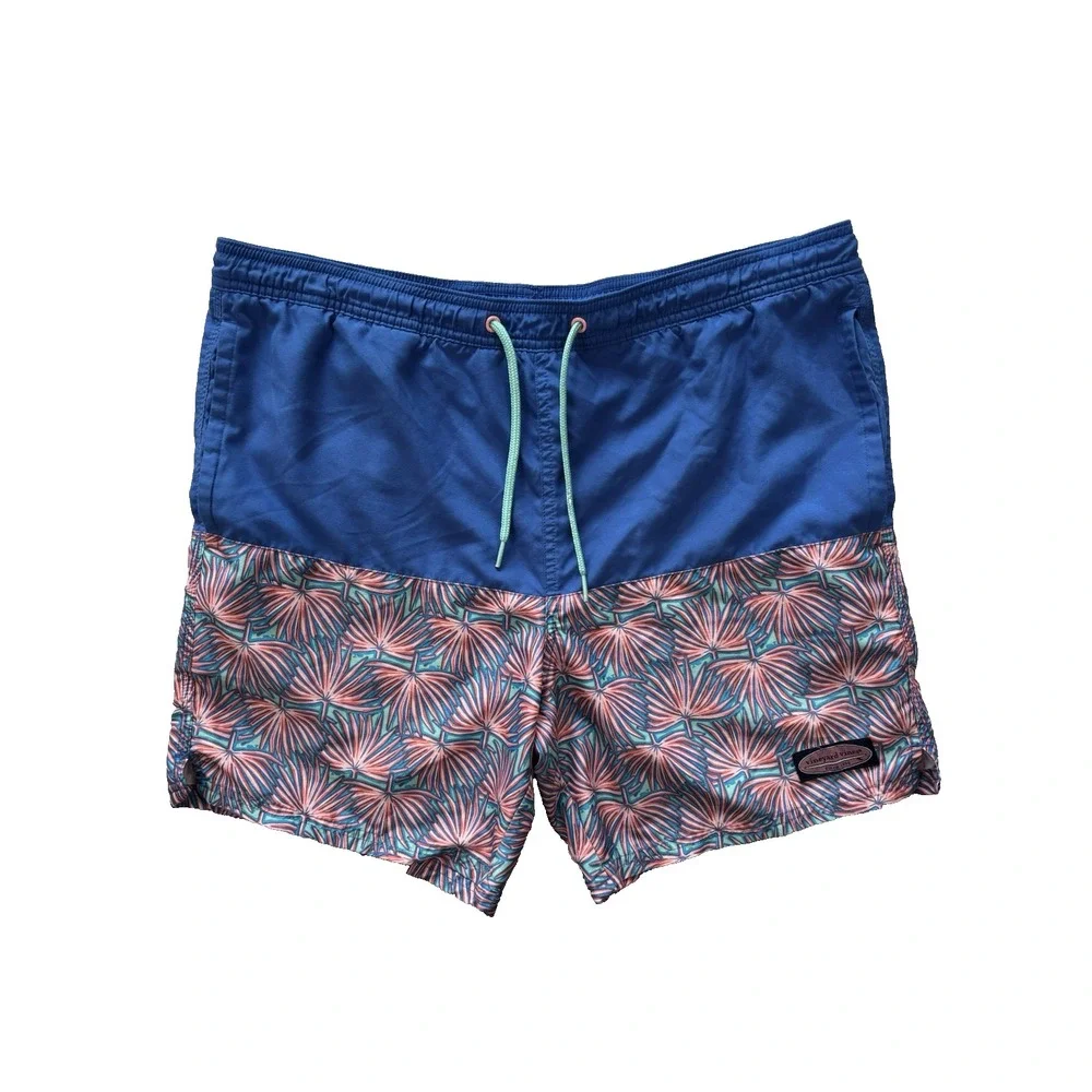 Vineyard Vines Board Shorts Mens Small‎ Pink Blue Swim Drawstring Surf Beach