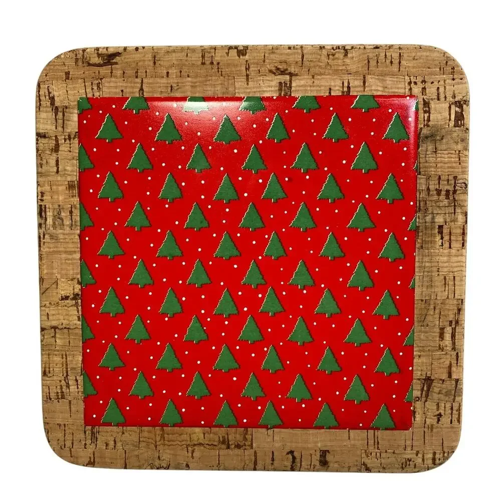 Vintage‎ Knobler Christmas Tree Holiday Trivet Portugal 7.5