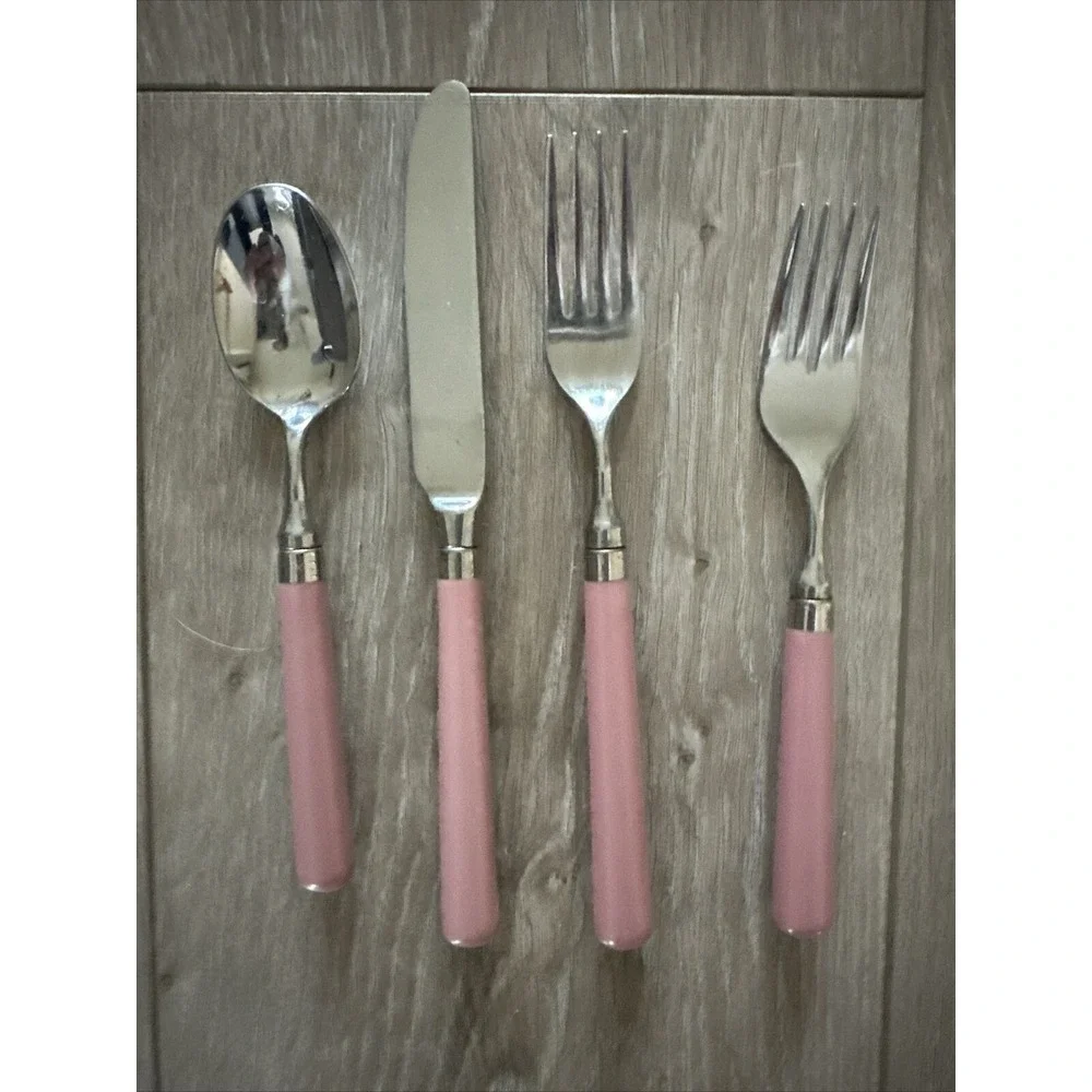 Stanley Roberts SPECTRUM Mauve Pink Stainless 4‎ Piece Set Korea Flatware