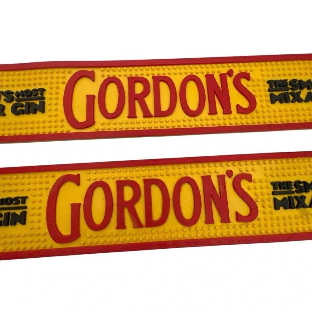 Gordons Gin Vodka Bar Spill Mat Rubber Rail Runner Barware Pub Home Bar Set of 2