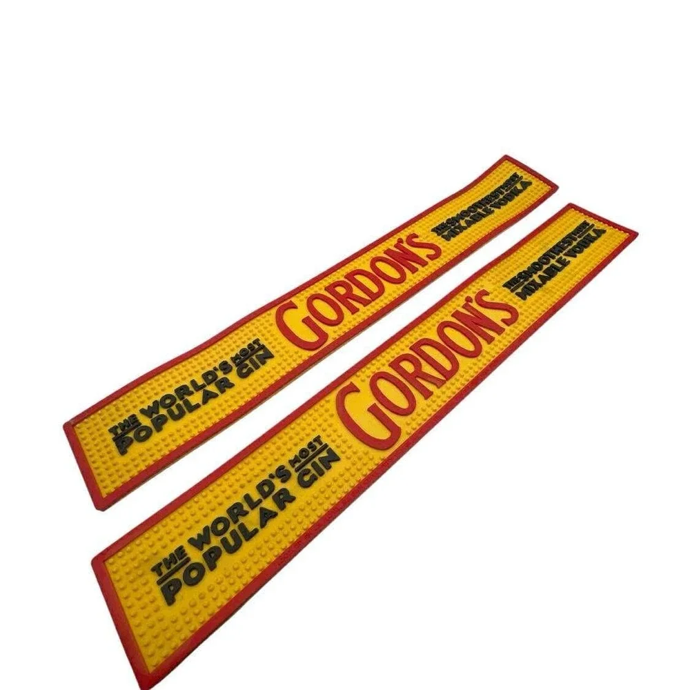 Gordons Gin Vodka Bar Spill Mat Rubber Rail Runner Barware Pub Home Bar Set of 2