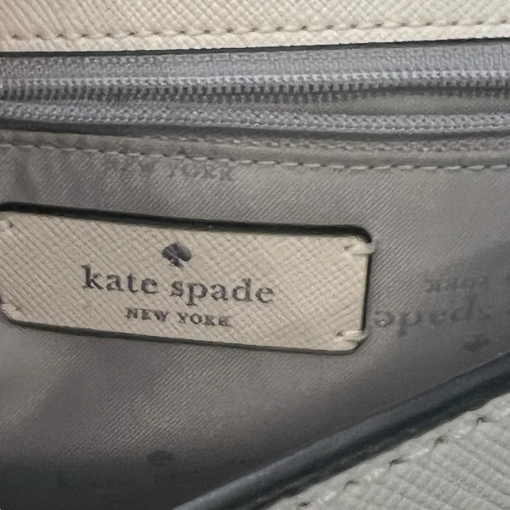 Kate Spade Madison Leather Colorblock Flap Crossbody Bag Credit Card Wallet Grey