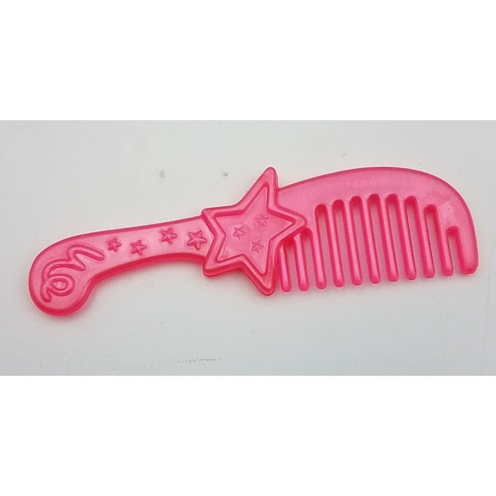Vintage Li'l Little Miss Makeup MAGIC‎ HAIR 1980s PINK STAR HAIR COMB Barbie