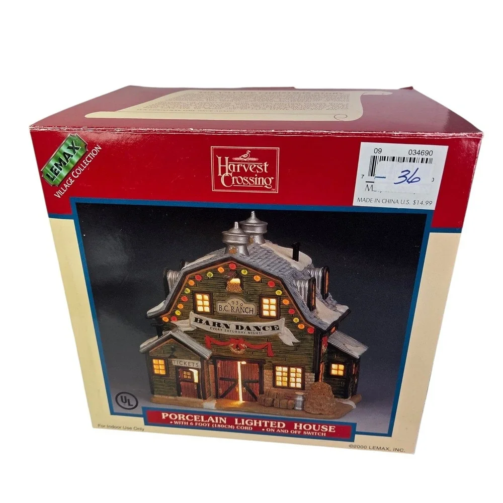 Lemax Barn Dance Christmas Village Lighted B C Ranch Harvest Crossing 2000 Boxed