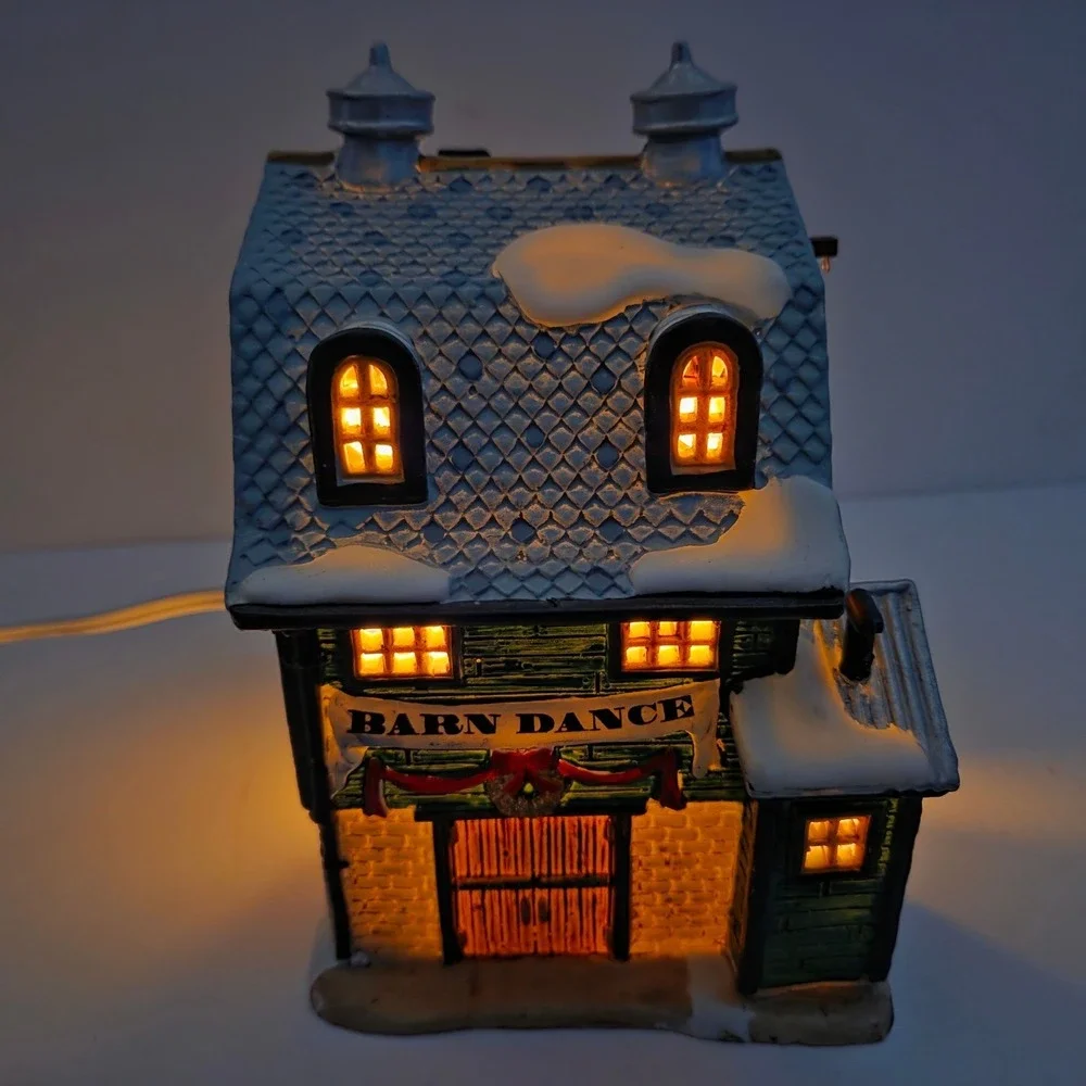 Lemax Barn Dance Christmas Village Lighted B C Ranch Harvest Crossing 2000 Boxed