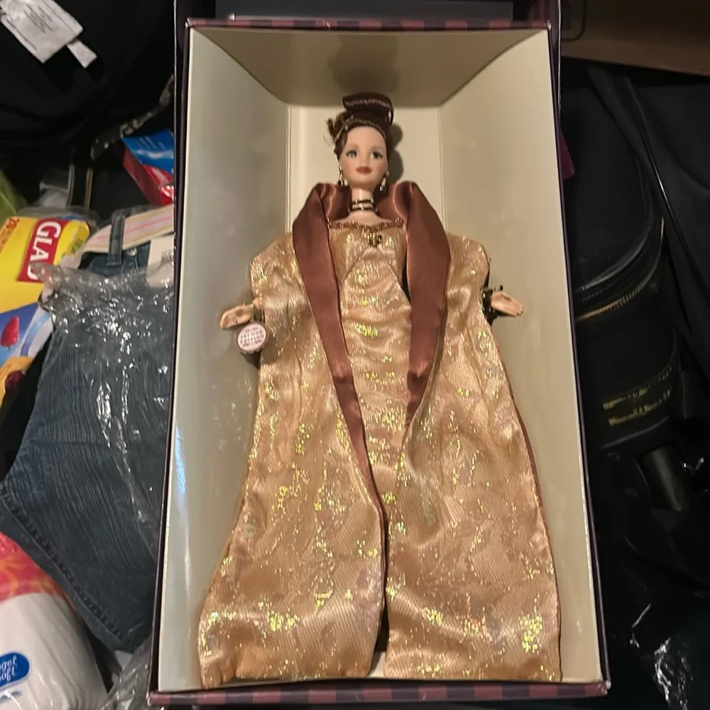 Classic Gold and Brown Princess Doll - Elegant Collectible
