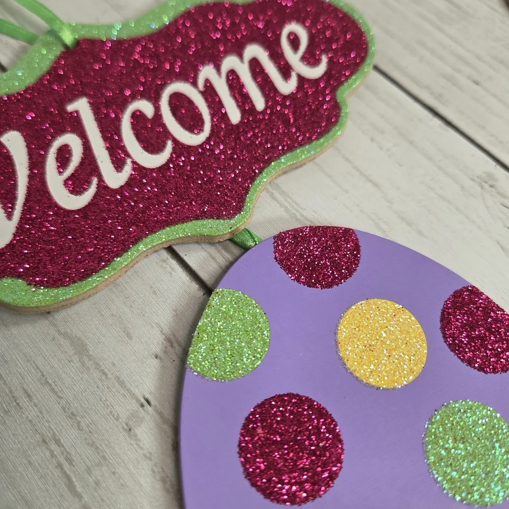 Easter Welcome Hanging Decorations Set Of Two