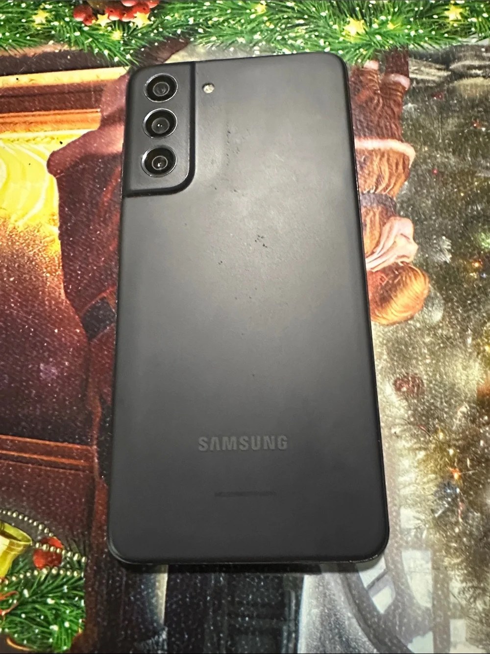 Samsung Matte Black Triple-Camera Phone Rear View