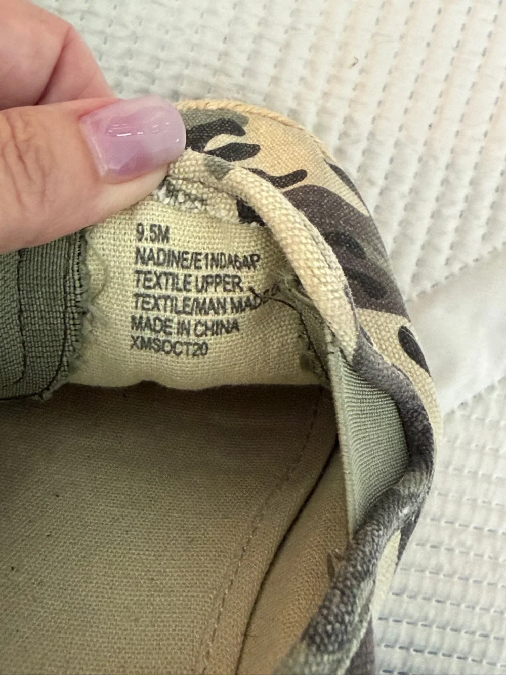 Esprit Green and Brown Camo Espadrille Slip-Ons Sz 9.5