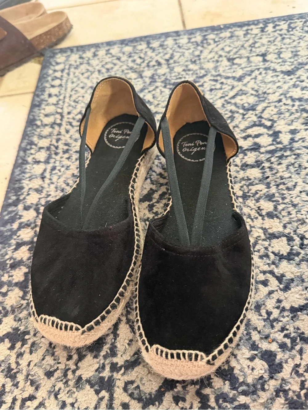 Toni Pons Black Suede Espadrille Flats