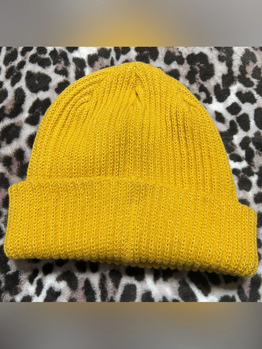 Teddy Fresh Yellow Ribbed Knit Beanie with Logo Patch