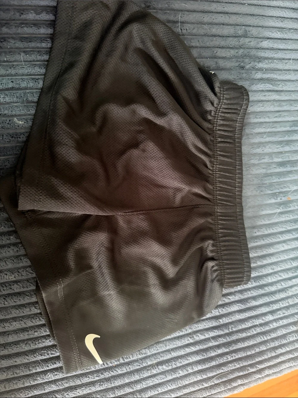 Nike Black Mesh Training Shorts with White Swoosh