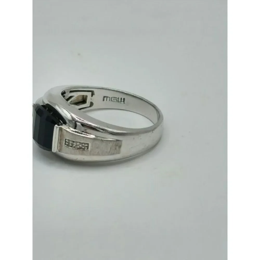 Vintage Men's Silver Black Onyx Ring