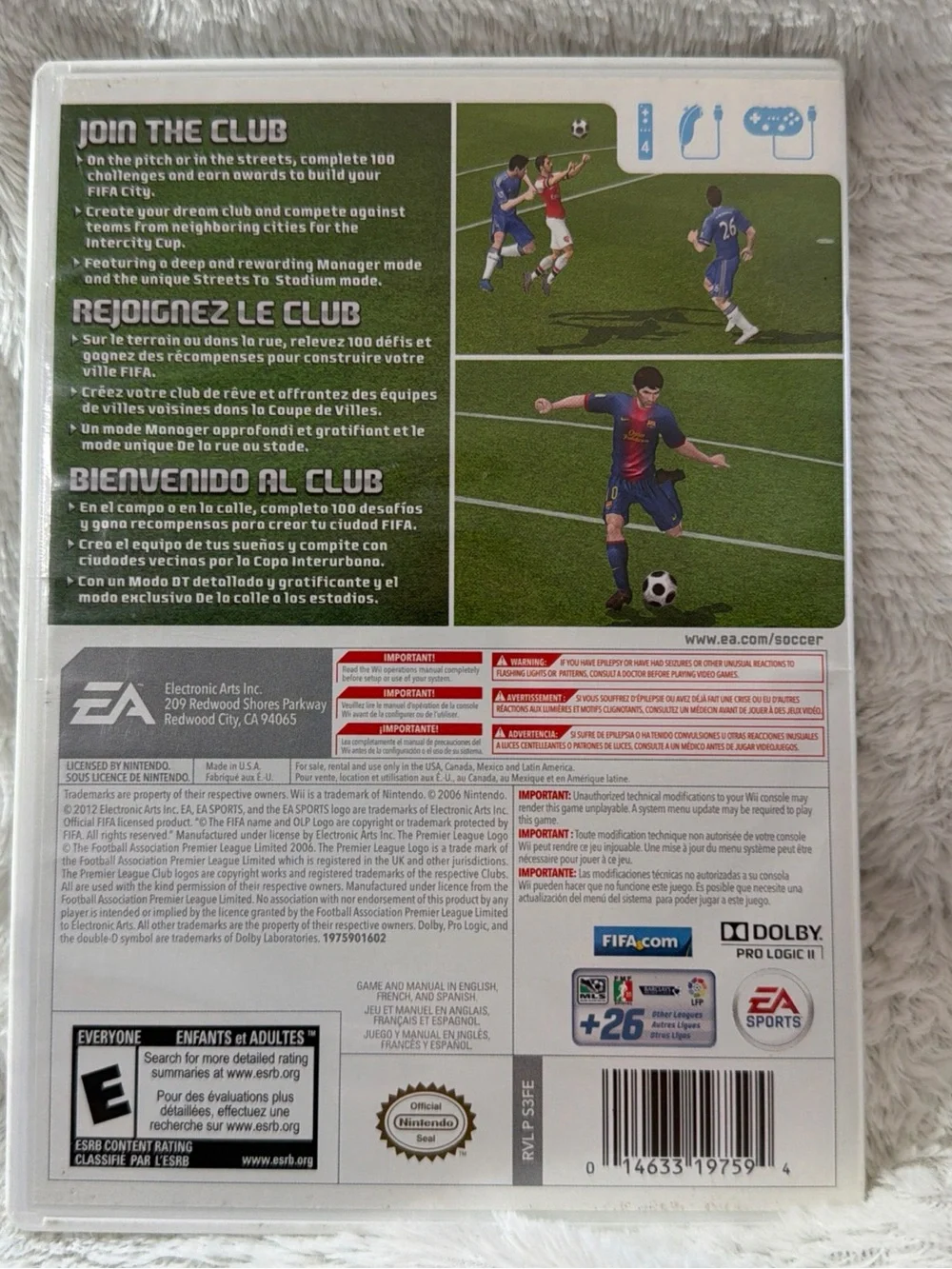 Nintendo Wii Lot Of 3 Madden NFL 07 Madden 09 All-Play FIFA Soccer 13 EA Sports