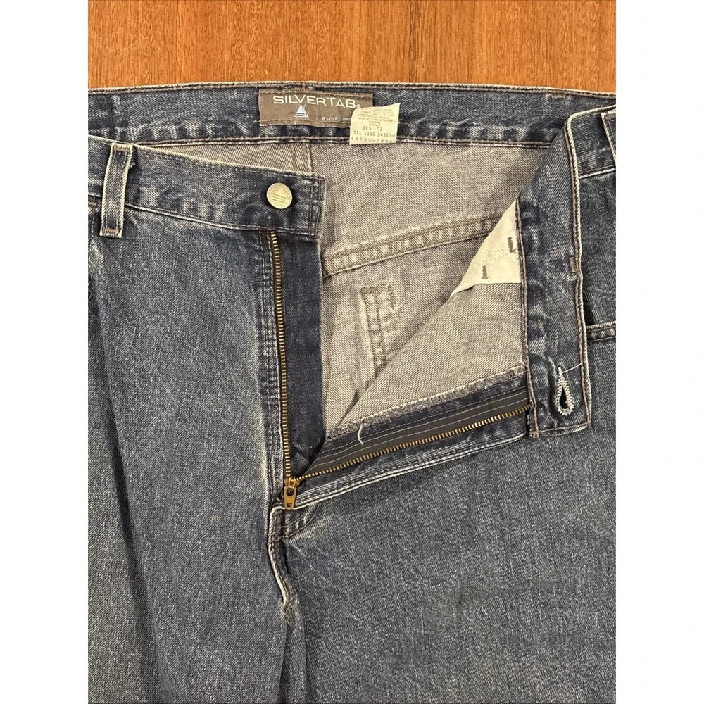 Vintage Levi's Silvertab Loose Fit Baggy Blue Denim Jeans 36x32 Made In USA