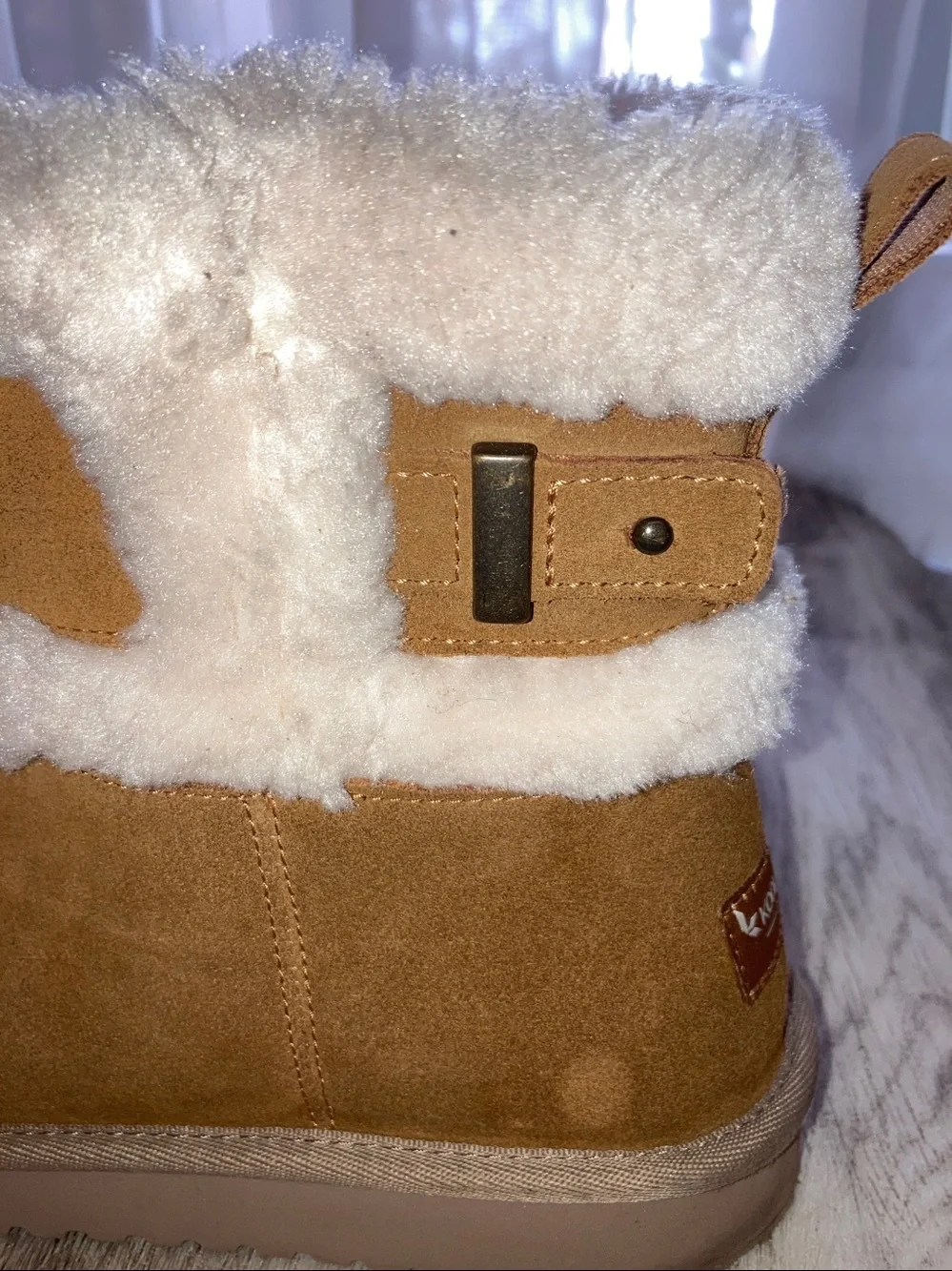 UGG Koolaburra Suede Boots Shearling Lining Brown Sz 9