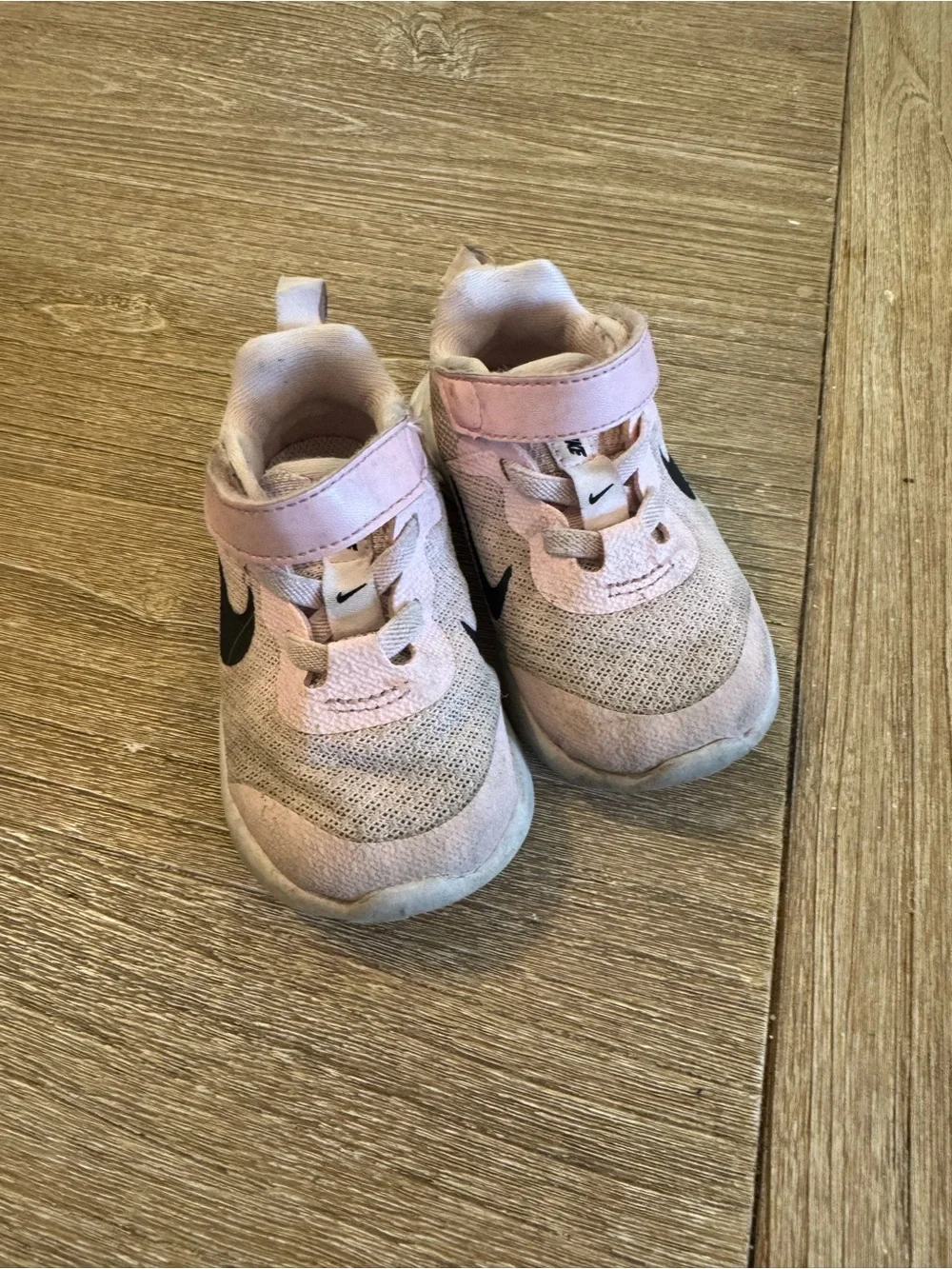 Nike Kids Pink and Black Velcro Athletic Sneakers