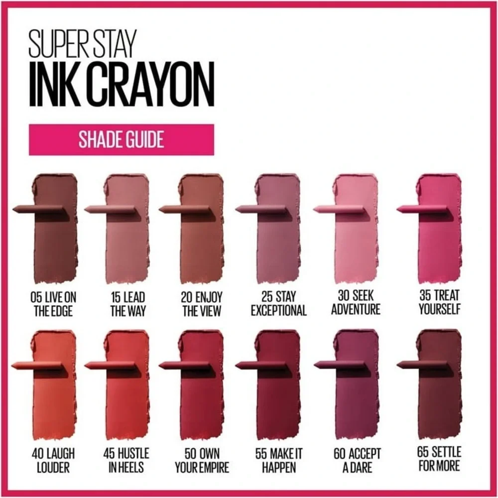 Maybelline Super Stay Ink‎ Crayon Lipstick Makeup, Precision Tip