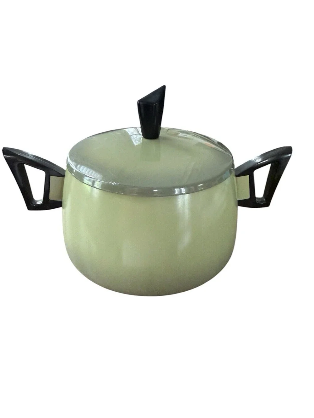 Vintage MCM Avocado Green Saucepot  Loose Handle