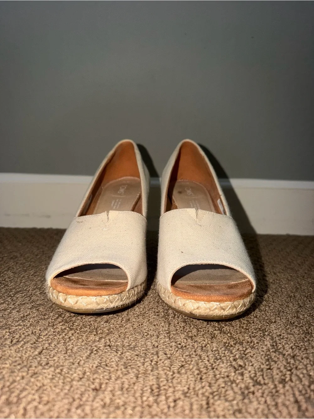 Toms cream canvas