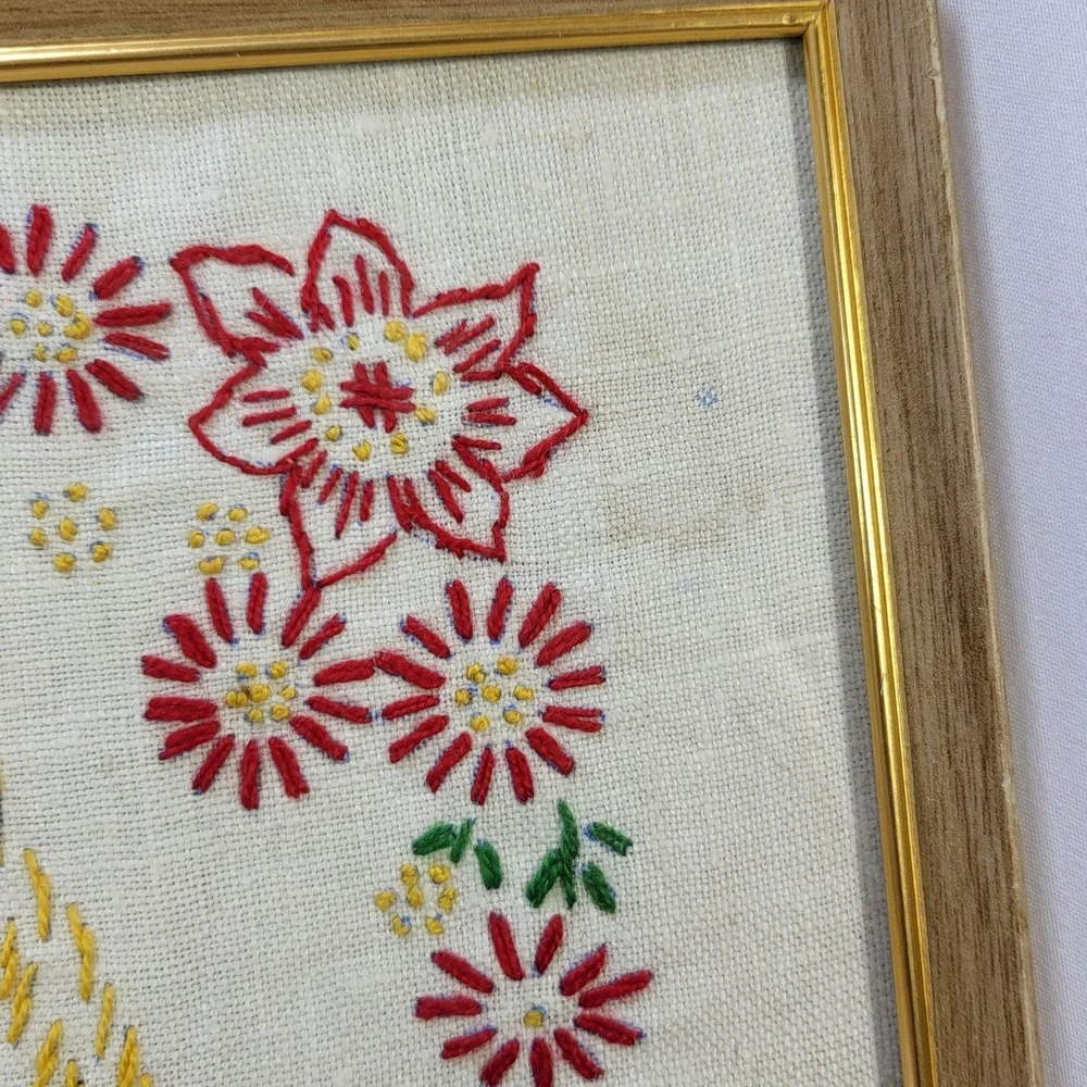 Now I Lay Me Down to Sleep Set Framed Embroidered Boy Girl Vintage Nursery Decor