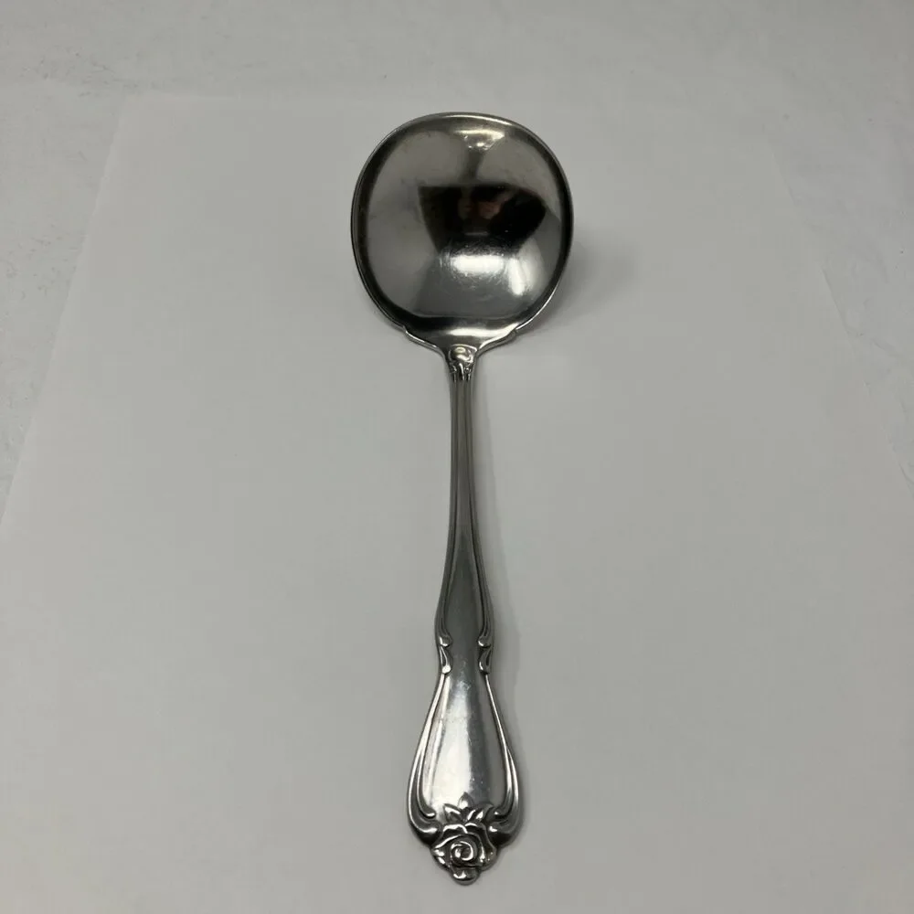 Oneida ARBOR ROSE Stainless TRUE ROSE 1881 Rogers Ltd Gravy Ladle Flatware 7 3/8