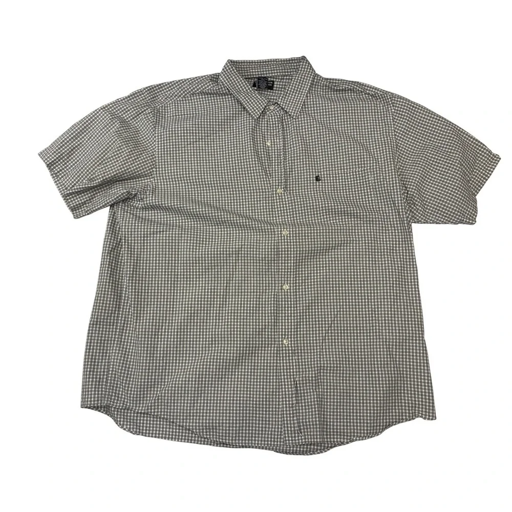 Polo Jeans Co Ralph Lauren Mens XXL Black White Check Short Sleeve‎ Button Shirt