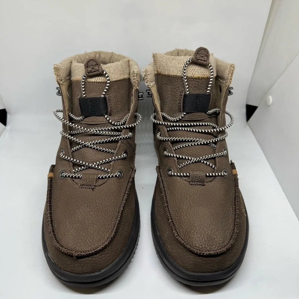 Hey Dude Mens Leather Bradley Boots Brown Color Size 8