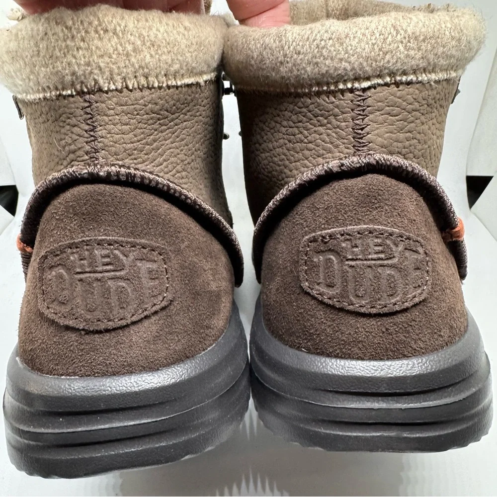 Hey Dude Mens Leather Bradley Boots Brown Color Size 8