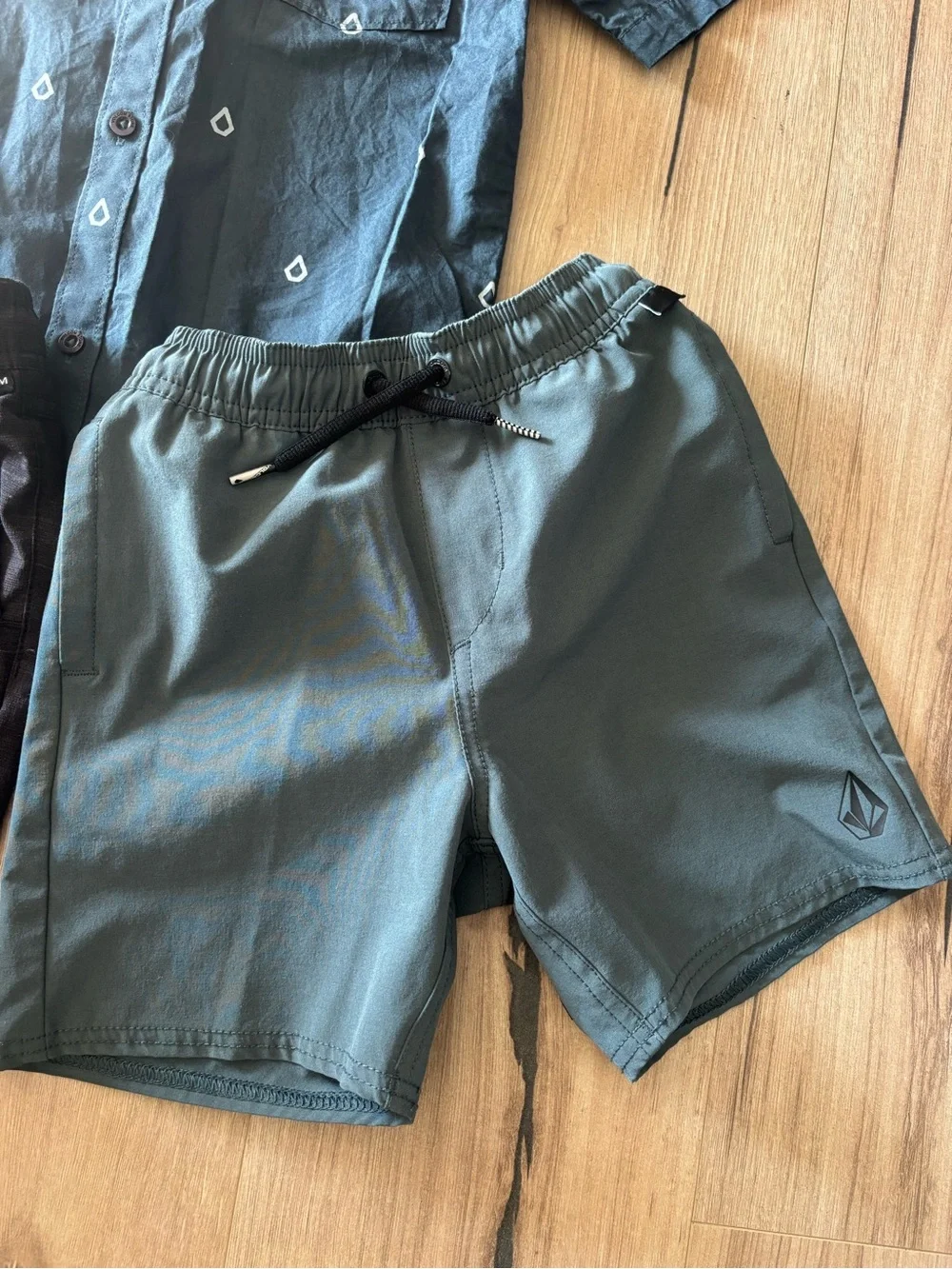 Volcom Boys Hybrid shorts with button down short sleeve.