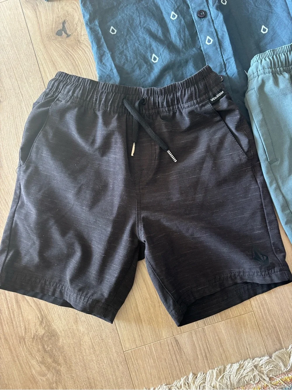 Volcom Boys Hybrid shorts with button down short sleeve.