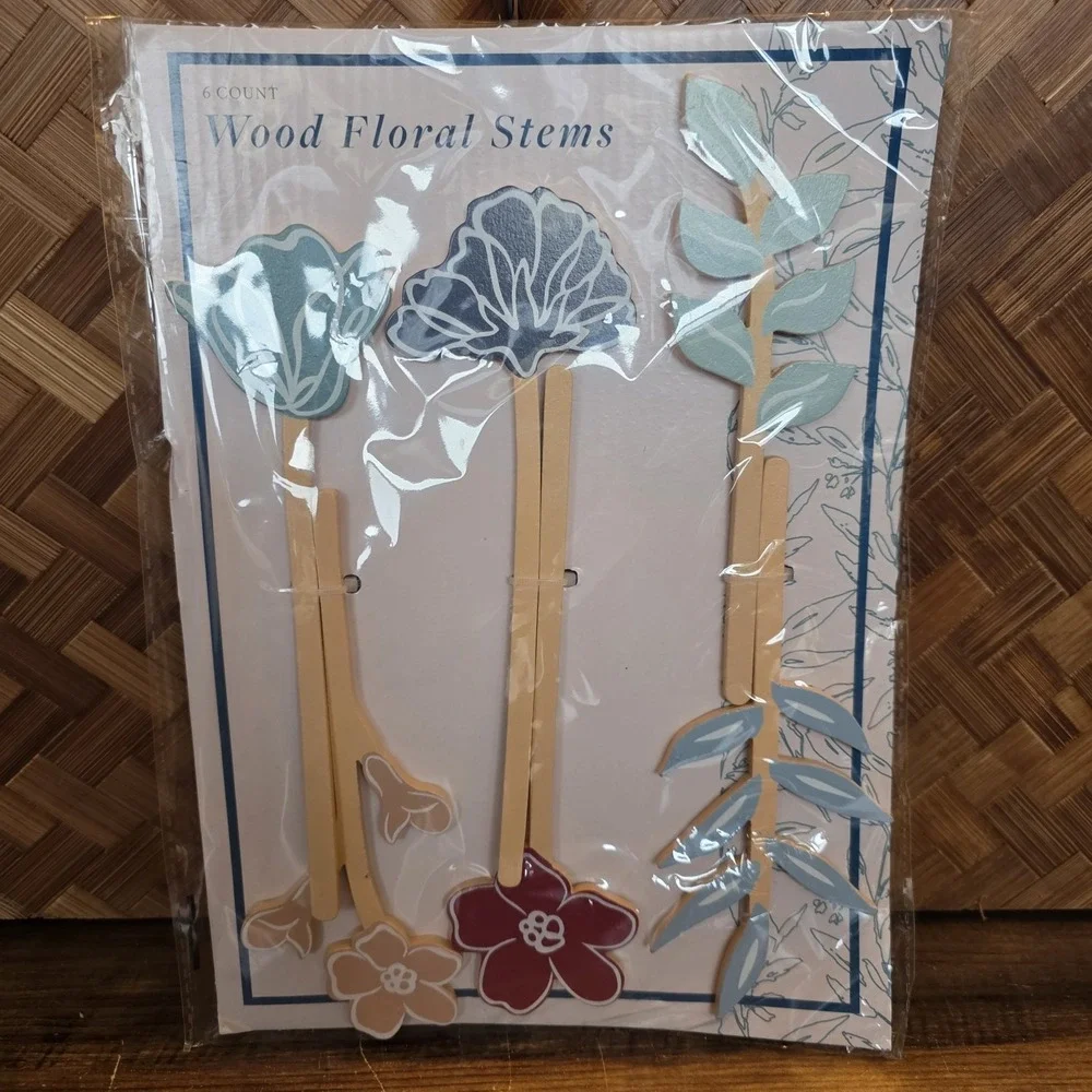 BRAND NEW Wood Floral Stems 6 Ct Per Package  Crafts‎ Decor