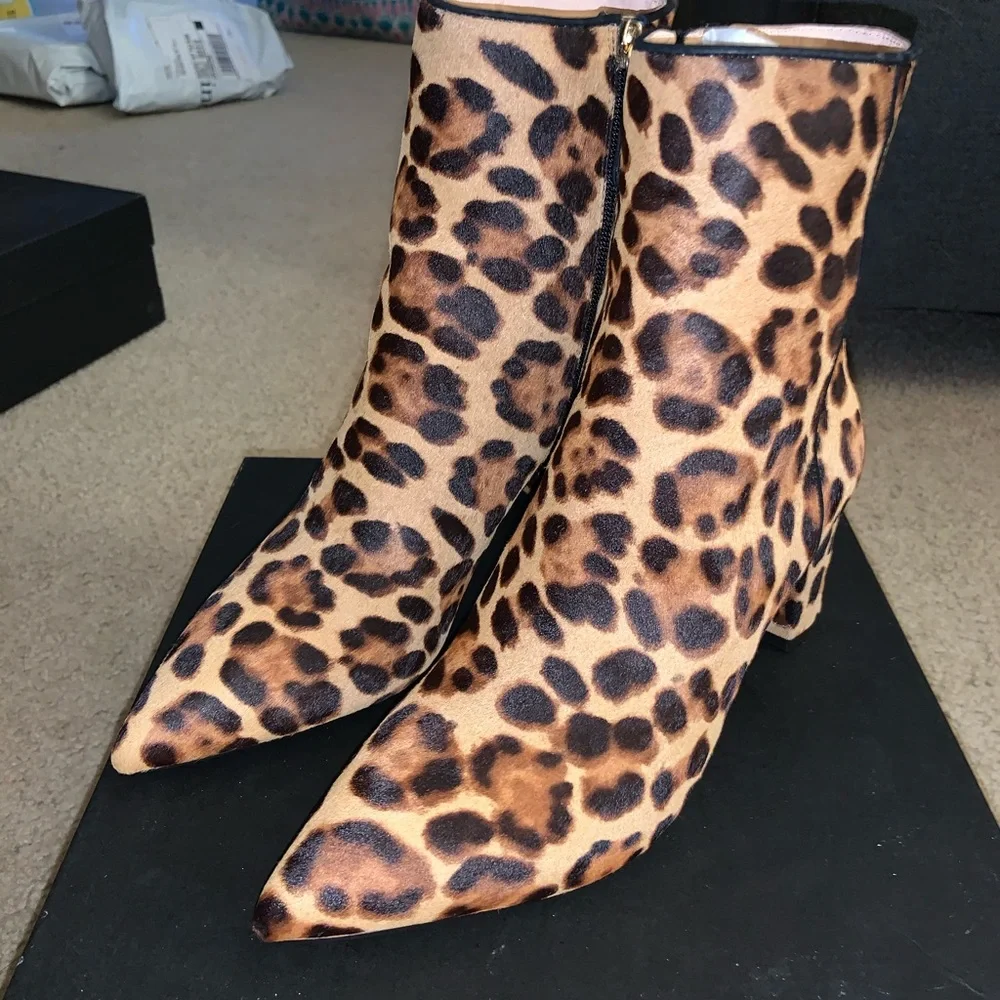 NWT J Crew Pointed Toe Leopard Sadie Boot Size 7